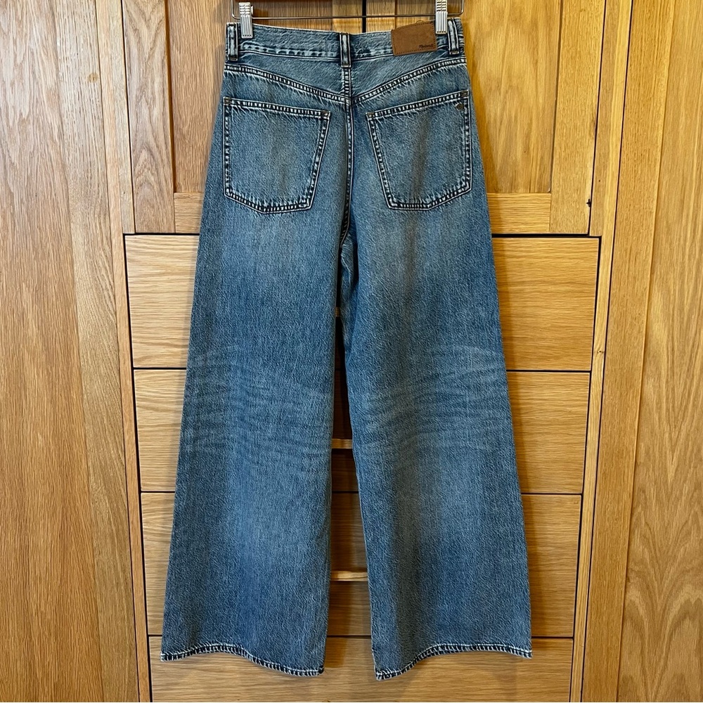 Madewell Super Wide Leg Jeans High Rise Medium Blue Wash Size 26 Contemporary - Picture 4 of 6